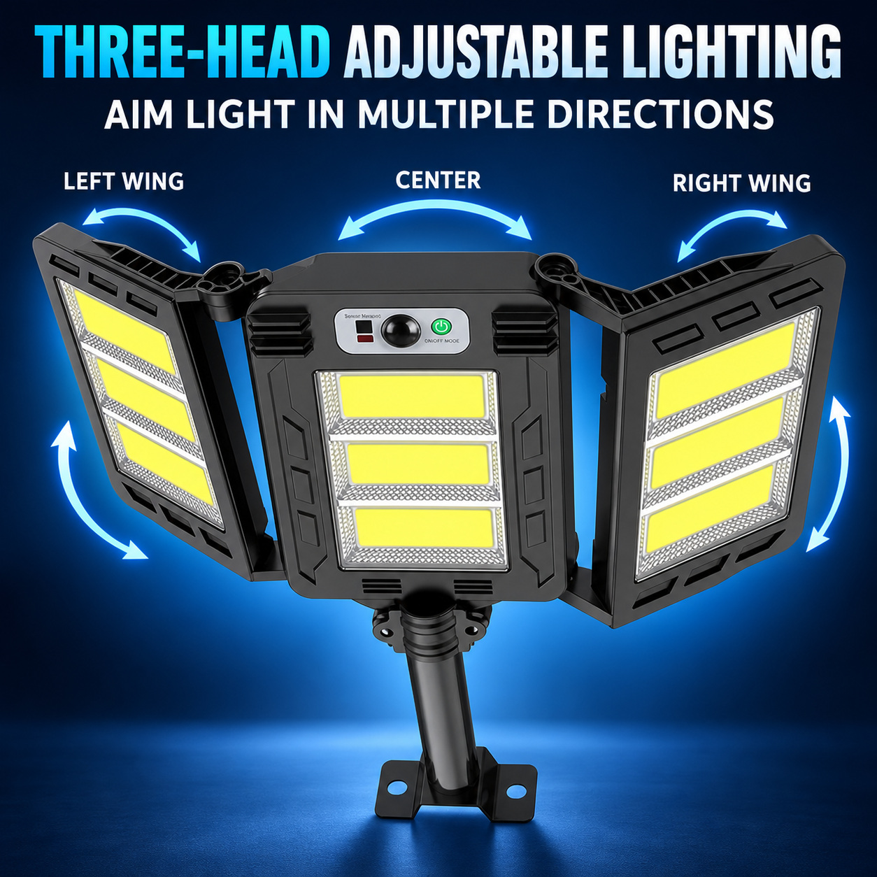 Solar Powered Rechargeable Motion Sensor COB LED Work Light 3000mAh For Auto W786 3 Street photo 2