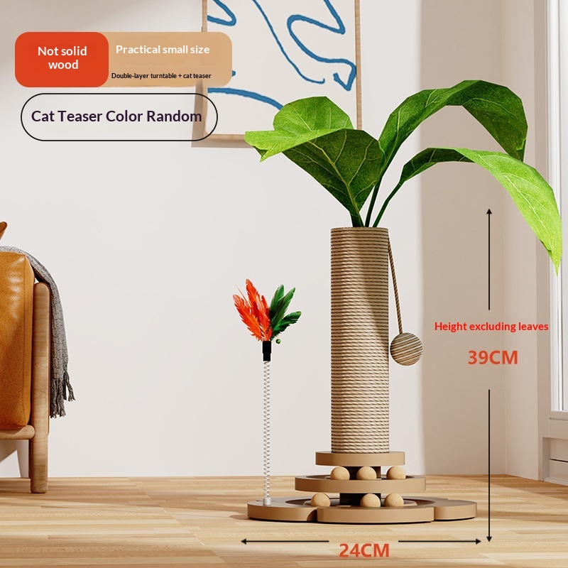 Cat Climbing Frame With Solid Wood Scratching Board, Durable Scratch-Resistant Cat Teaser Stick, Not Easy To Shed Debris, Cat Toy, Pet Supplies, Cross-Border Hot Seller photo 7