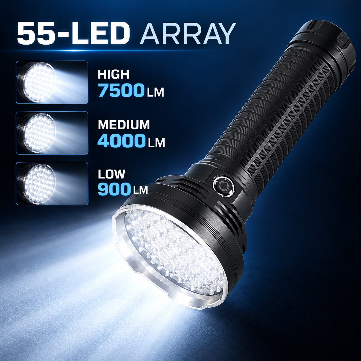 Rechargeable Type C LED Work Light 9000mAh W5203 2 7500LM SOS Mode Flashlight Wrist Strap photo 6