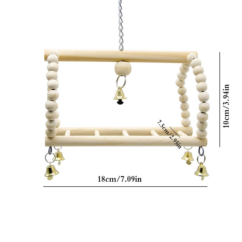 7 Packs Bird Parrot Swing Chewing Toys-Hanging Bell Bird Cage Playing Toys Hanging Rope And Clip Design, Suitable For Small Parakeets, Cockatiels, Conures, Finches,Budgie,Macaws, Parrots, Love Birds photo 3