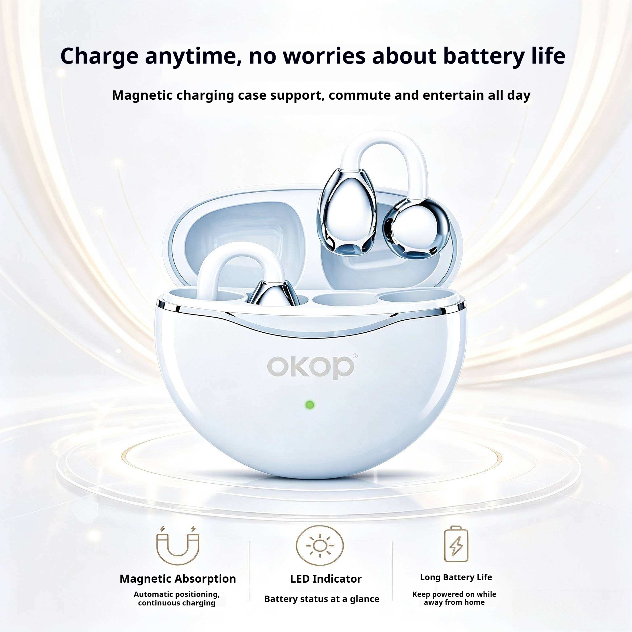 KP-115 Best-selling Wireless Bluetooth Ear-clip Headphones High-Quality Audio Low Latency For Gaming Music Factory Stock Available photo 4