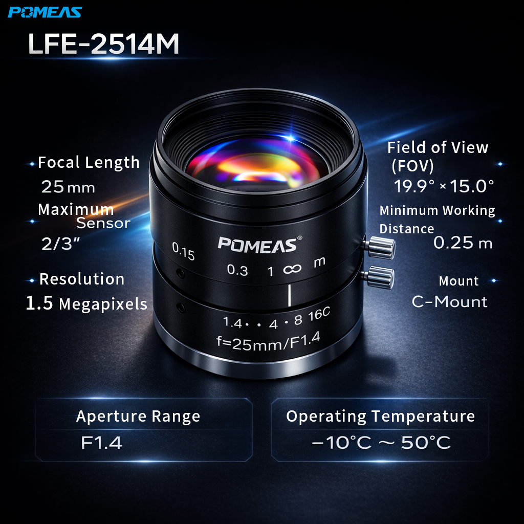 LFE-2514M 25mm F1.4 5MP Fixed Focal Length Machine Vision Lens For 2     3 Inch Industrial Cameras photo 3