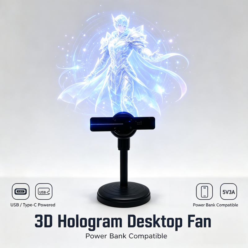 Wiilala Disesktop 3D Holographic Fan, 4.72 Inch  With , APP Transmission Built-in Video - HD  LED Holographic Display Screen, Suitable For Shops, Festival Gifts  Built Built-in Speaker Bluetooth,5V2A photo 7