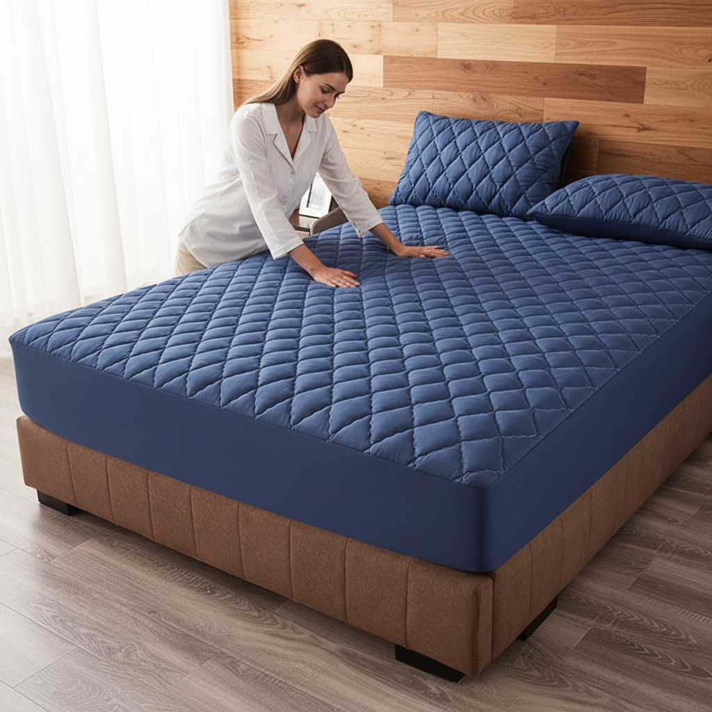 1PC Breathable Quilted Fitted Sheet, Secure Elastic Mattress Protector Cover photo 2