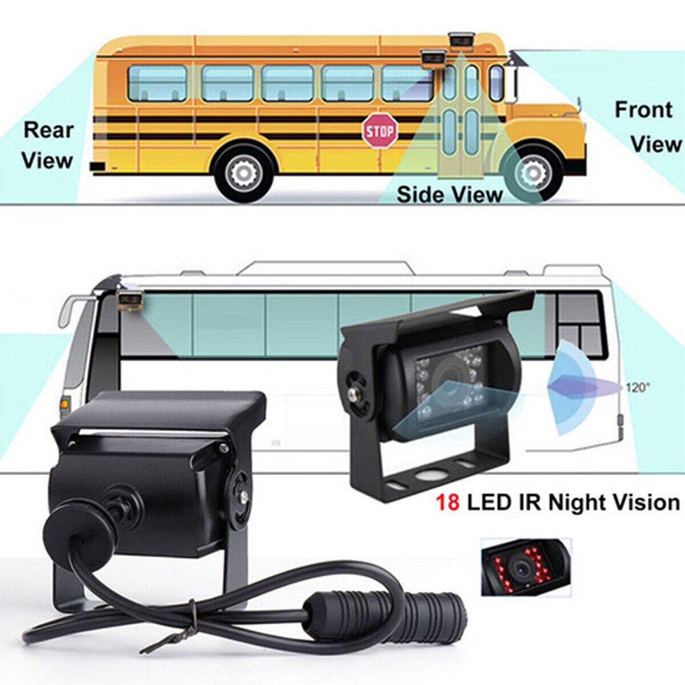 7in Screen 4CH Car Monitor Portable Reversing Camera For Truck RV BUS Trailer photo 5