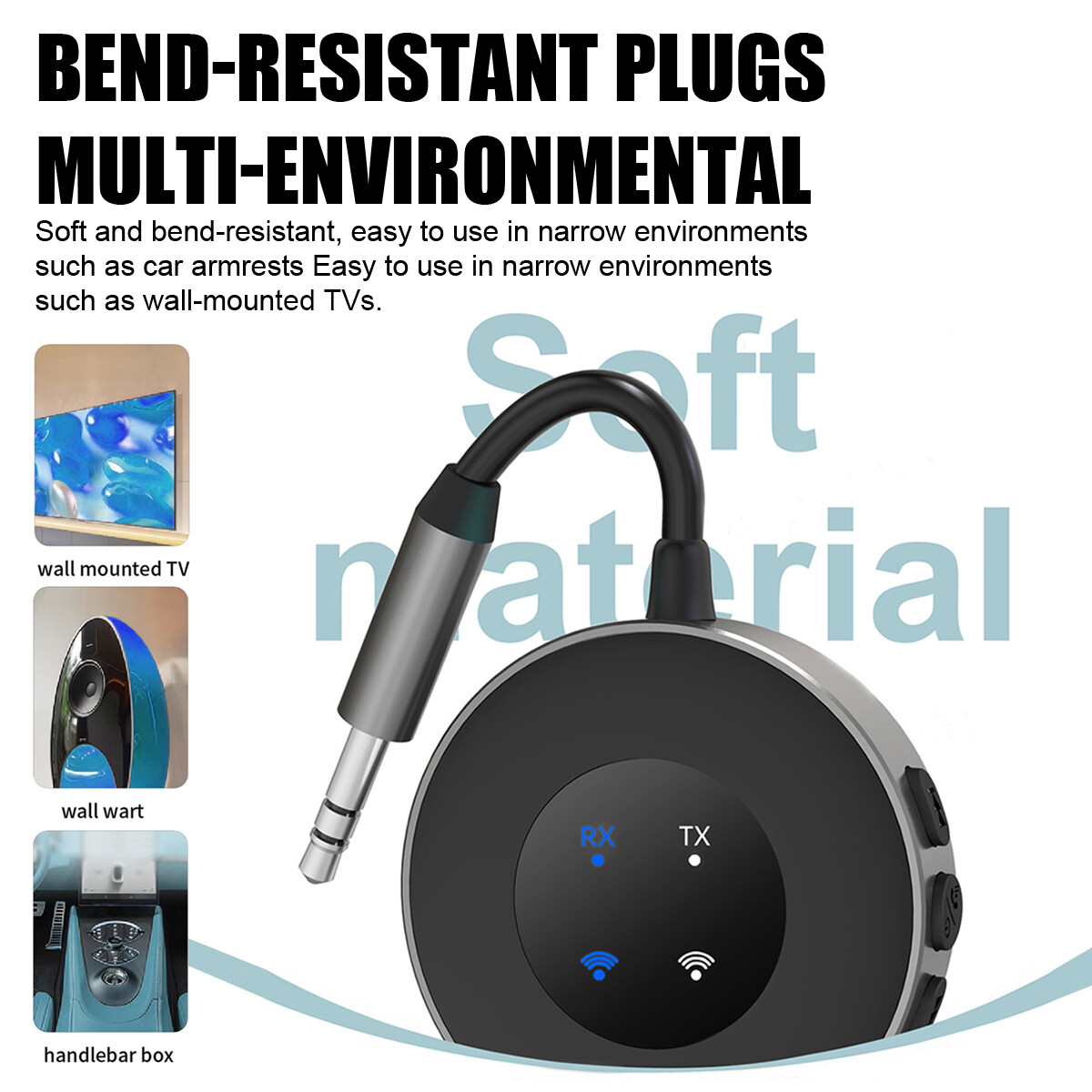 Bluetooth 5.3 Wireless Transmitter Receiver Car FM Aux Audio Adapter 3.5mm Jack photo 8
