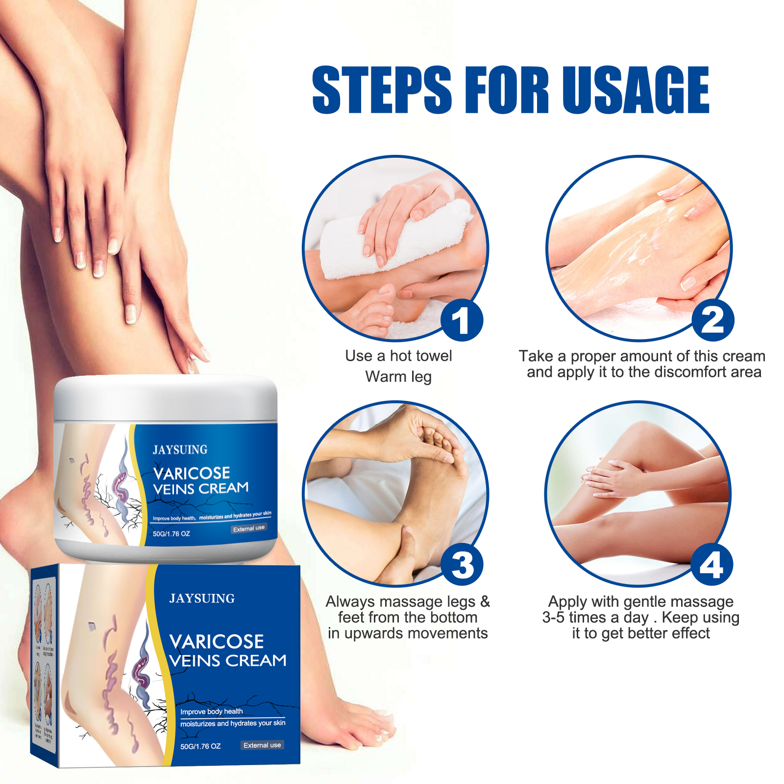 Leg Care Cream 50g 1box photo 6