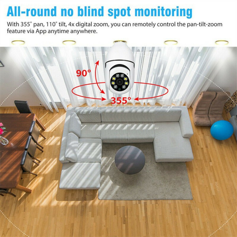 IR E27 Light Bulb Camera 1080P HD Wireless Wifi Smart Home Security Camera photo 4
