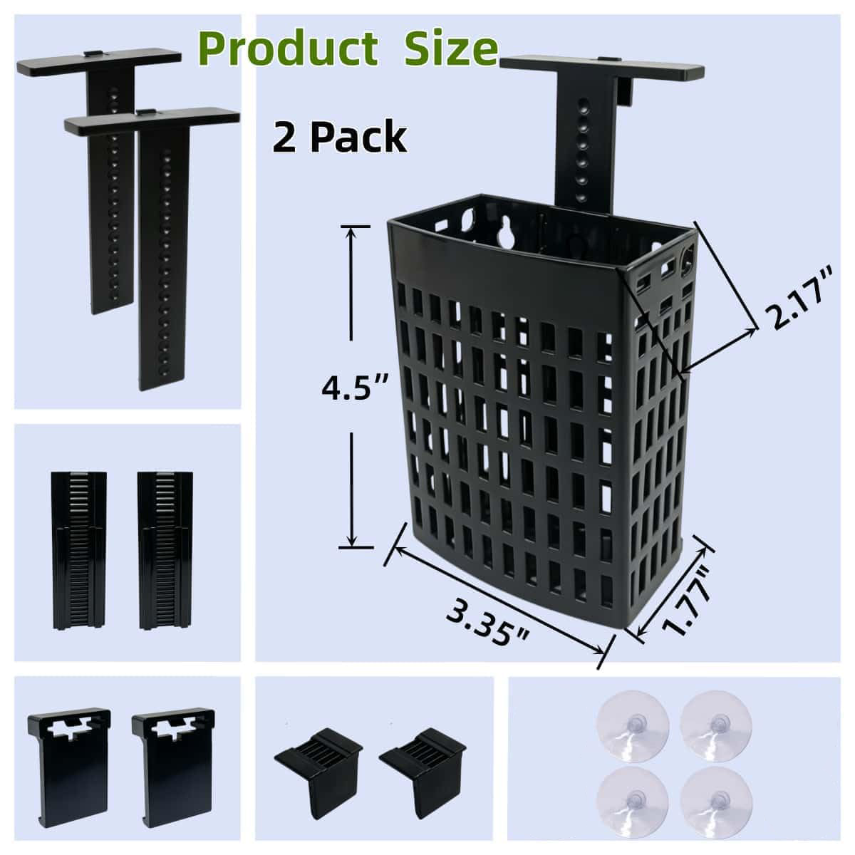 2 Pack Upgraded Aquarium Plant Holder, Adjustable Width And Height Hook Fish Tank Plant Holder With Suction Cup For Aquascape Decor photo 6
