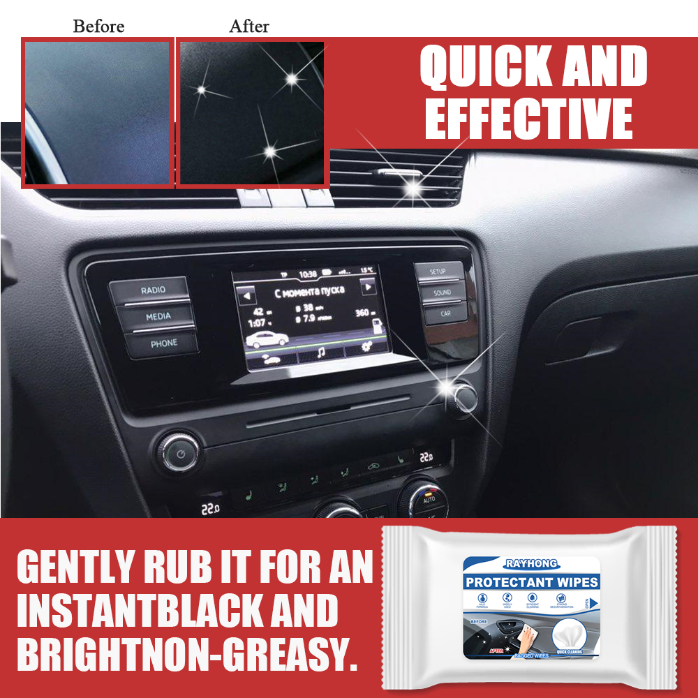 Rayhong Car Interior Wipes, Glass Leather Interior Refurbished Sofa Gauges Steering Wheel Maintenance Clean photo 7