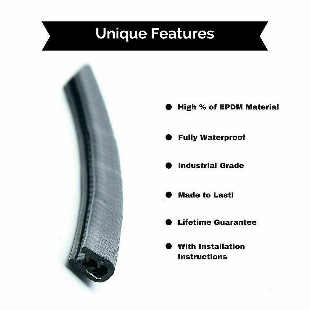 12M Car Door Boot Edge Protector Strip Trim U Shape Guard Seal Rubber Black photo 4