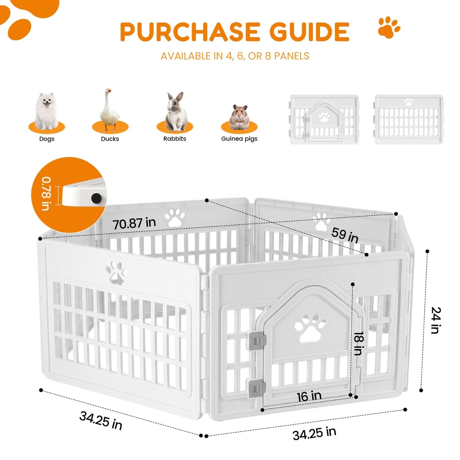 Plastic Dog With Movable Enclosure, Suitable For Small And Medium-sized Dogs, Cats And Rabbits. photo 8