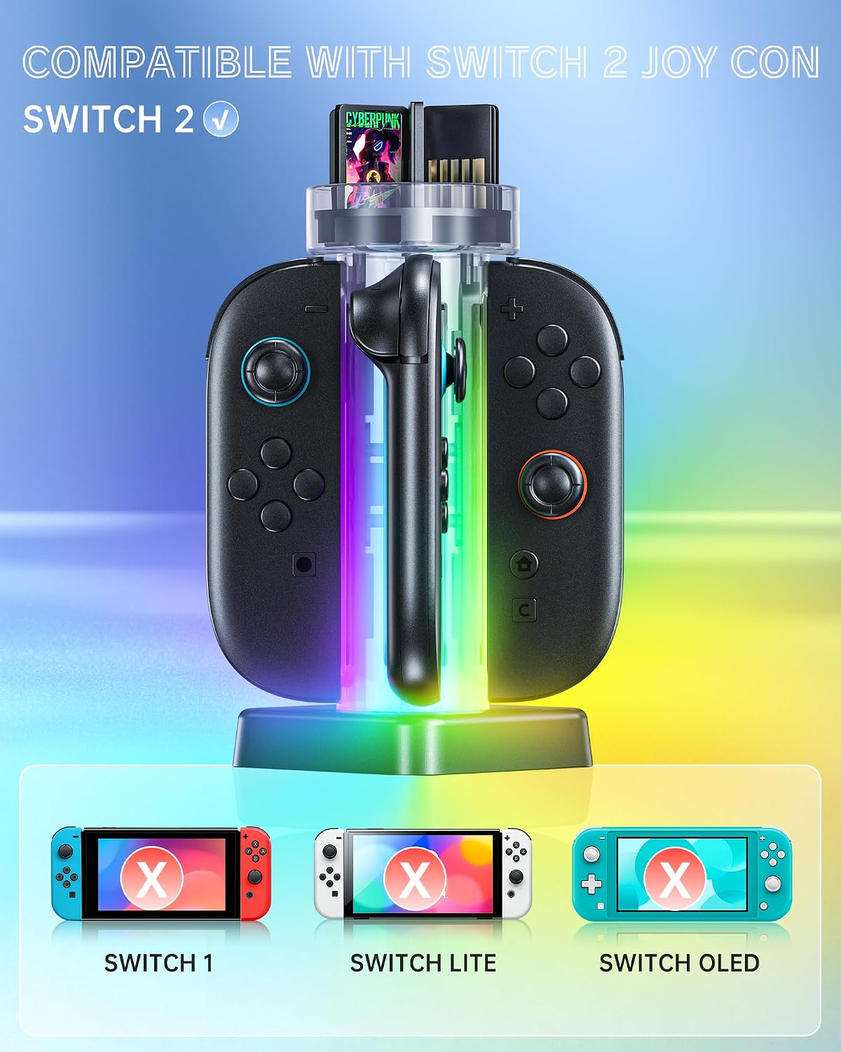 Charging Dock For S Witch 2 Controller, JoyCon Charging Station With Lamppost LED Indication photo 1