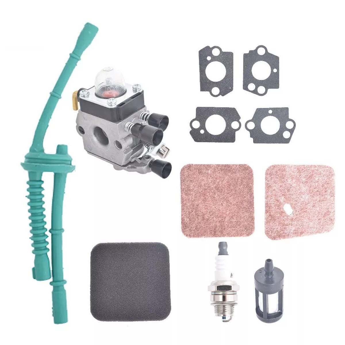 For STIHL FS38 FS45 FS46 FS55 FS80 FS85 KM55 Carburetor Carb Air Fuel Filter Set photo 4