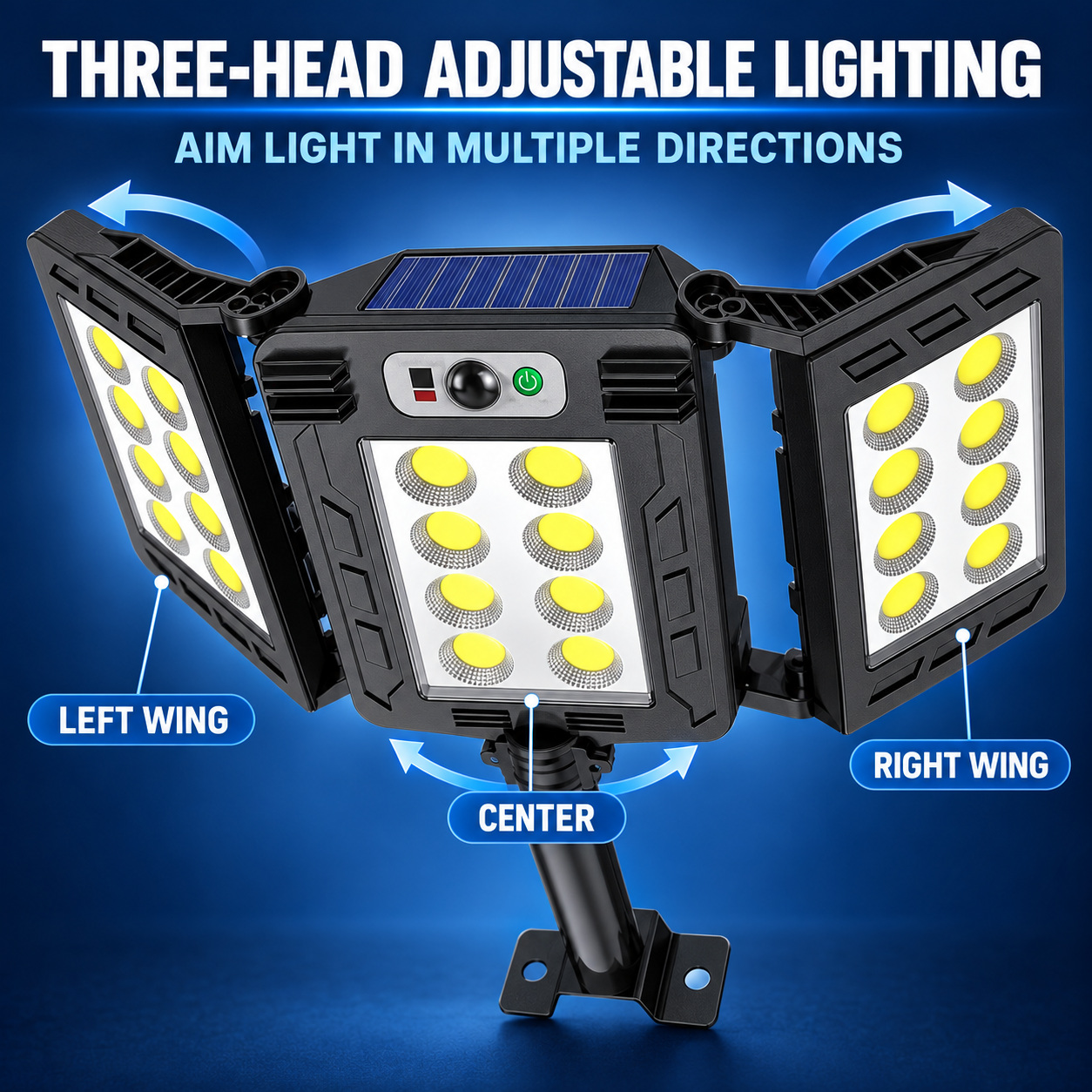 Solar Powered Rechargeable Motion Sensor COB LED Work Light 3000mAh For Auto W786 8 Battery photo 8