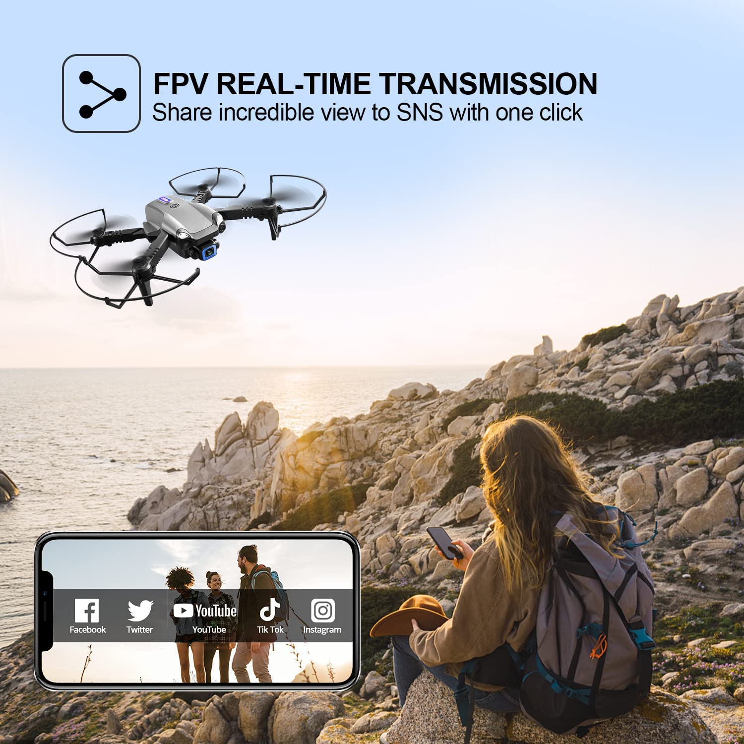 V20 RC Drone WIFI FPV 6K HD Dual Camera Gesture Photo Foldable Quadcopter 2 Battery,Suitable For Beginners.Logistics Is Randomly Sent By UPS, USPS,UNI,GOFO. photo 2