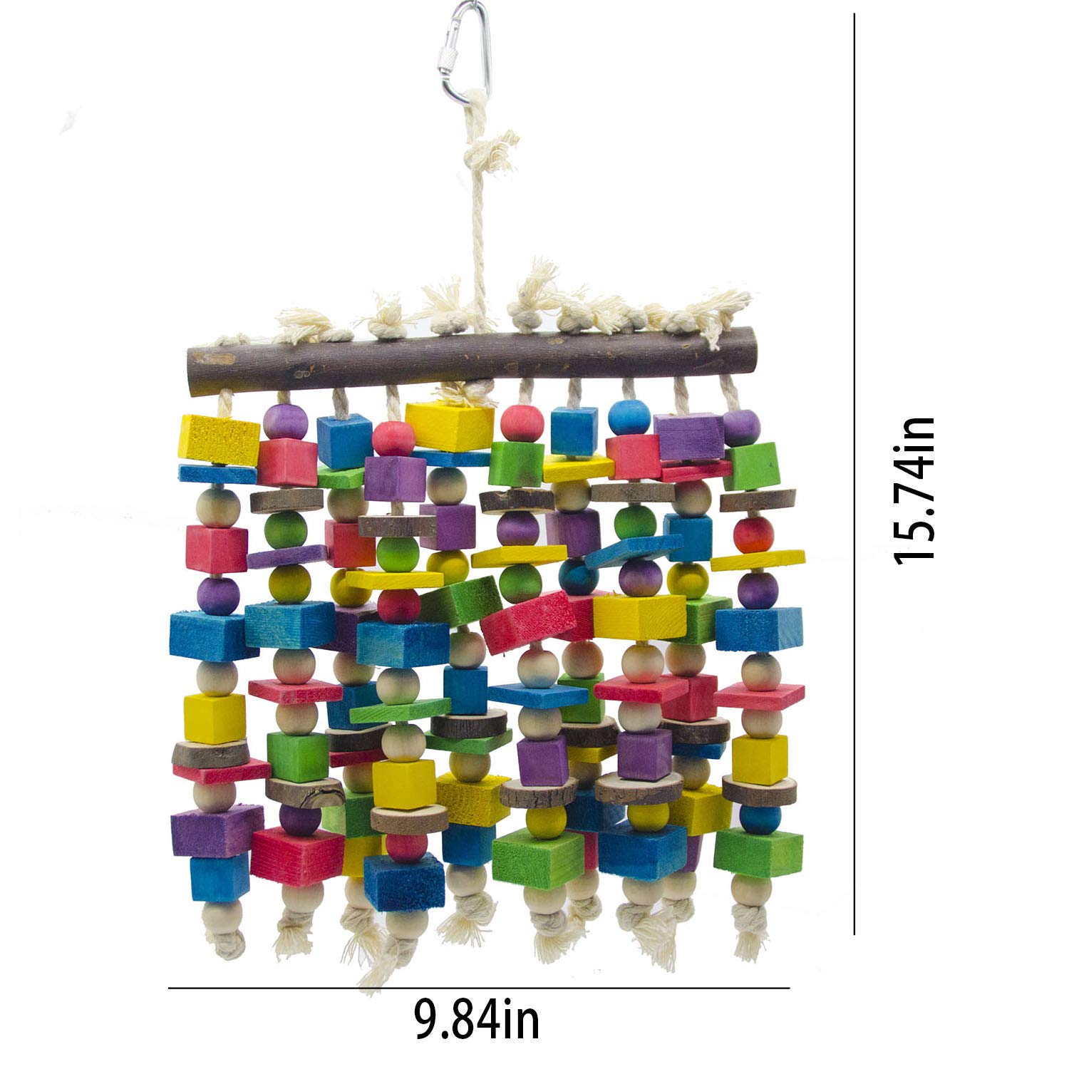 Large Bird Parrot Chewing Toy - Multicolored Natural Wooden Blocks Bird Parrot Tearing Toys Suggested For Large Macaws Cokatoos,African Grey And A Variety Of Amazon Parrots photo 2