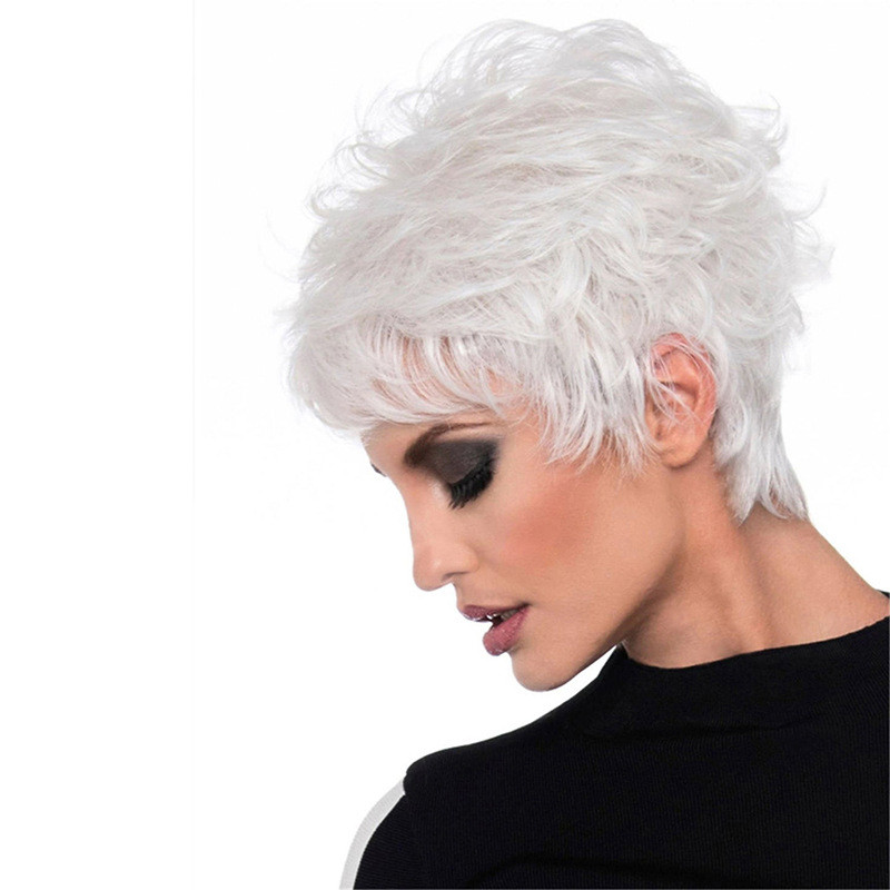 White Chemical Fiber High Temperature Silk Wig Women's Headgear photo 1