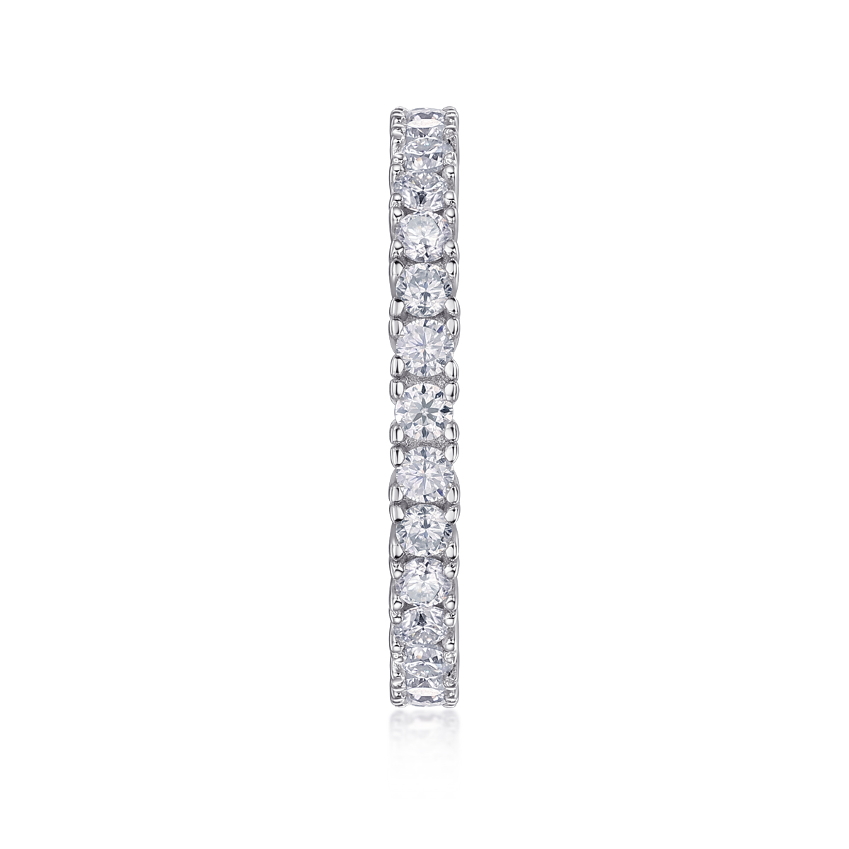 S925 Silver 2.2g Platinum Plated Moissanite Eternity Ring, 2.5mm 30pcs D VVS1 Pave Band, GRA Certified US 5-9 photo 4