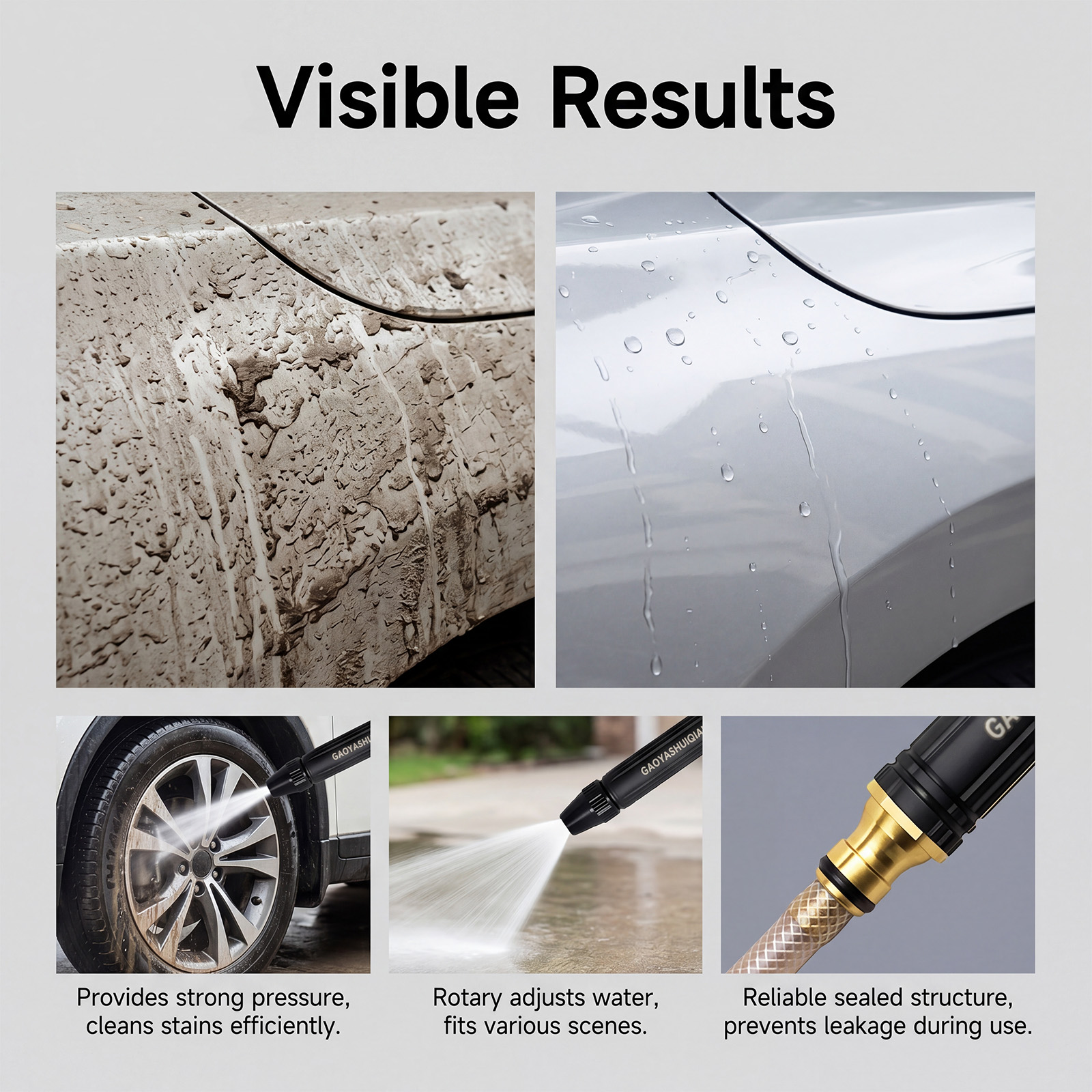 High Pressure Car Wash Spray Gun, Portable Power Washer Wand For Auto Home Cleaning photo 3