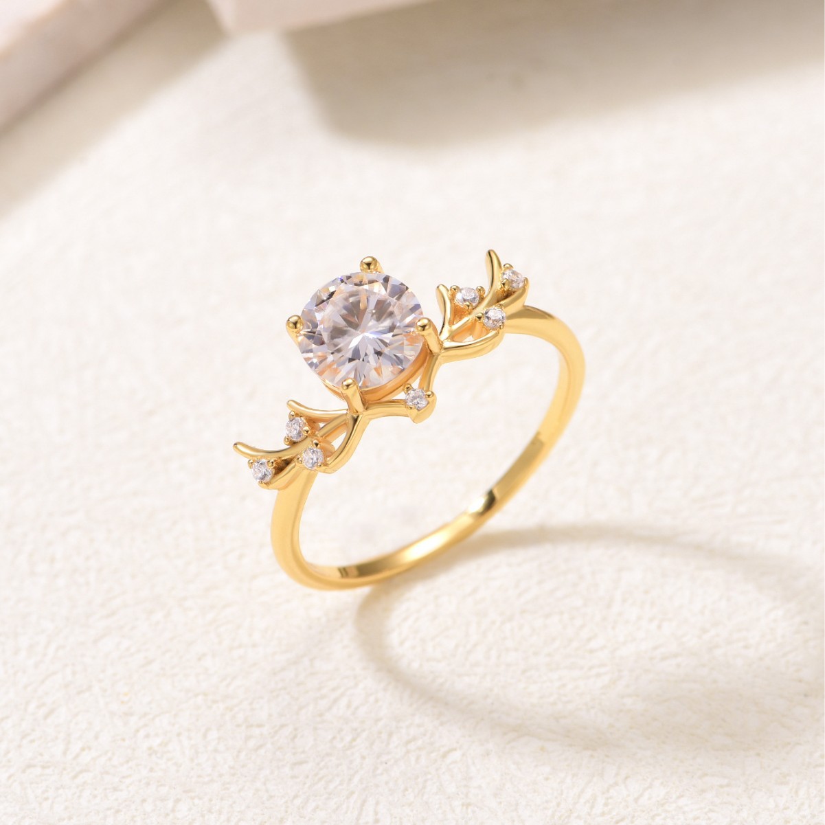 S925 Sterling Silver 7.0mm Round Moissanite Twig Vine Ring D Color VVS1 US Size 6-9 GRA Certified Gift Box photo 4