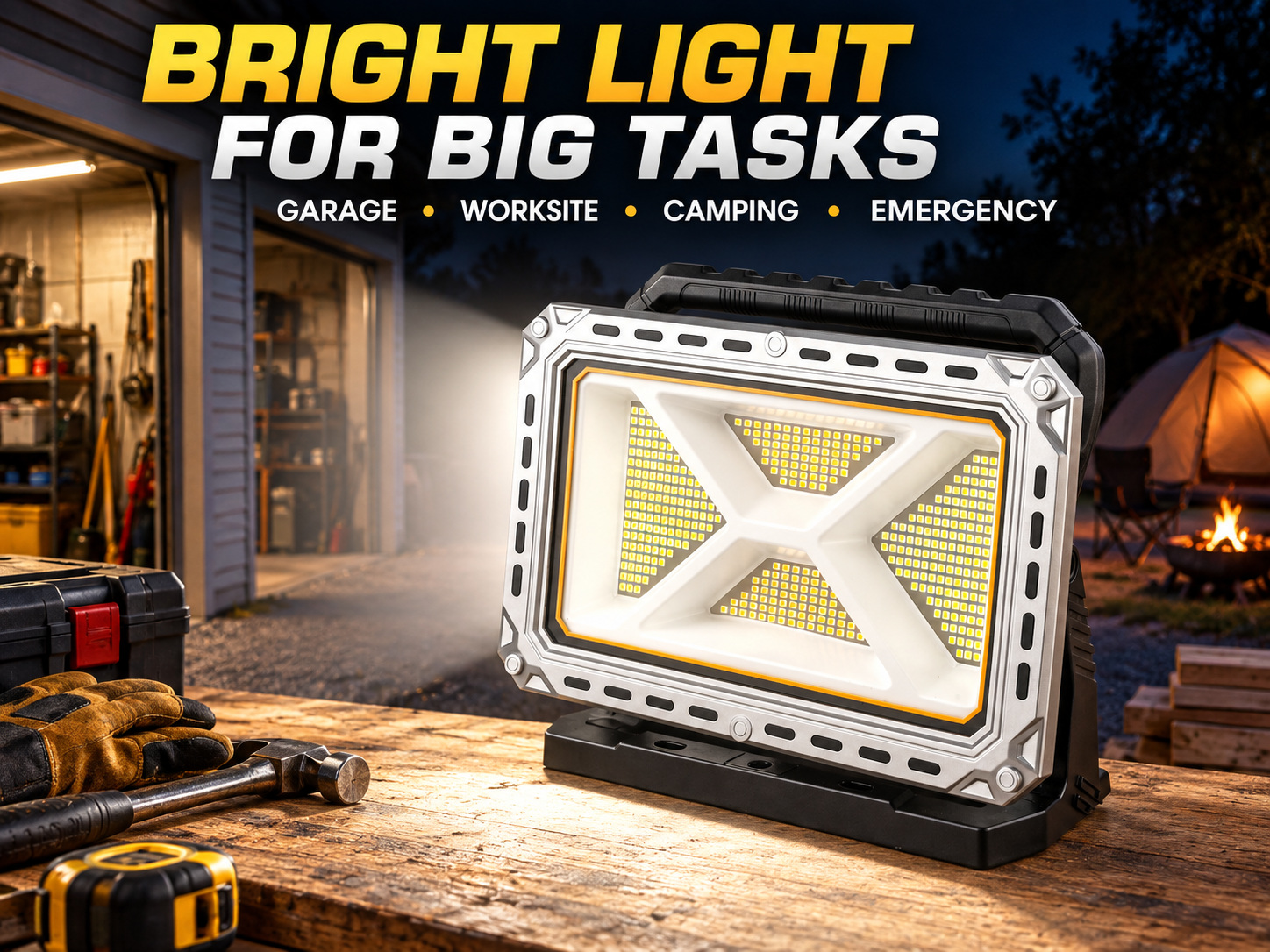 Rechargeable Battery Display Type C LED Work Light For W8141 4 3500LM 416 Flood 3 photo 5