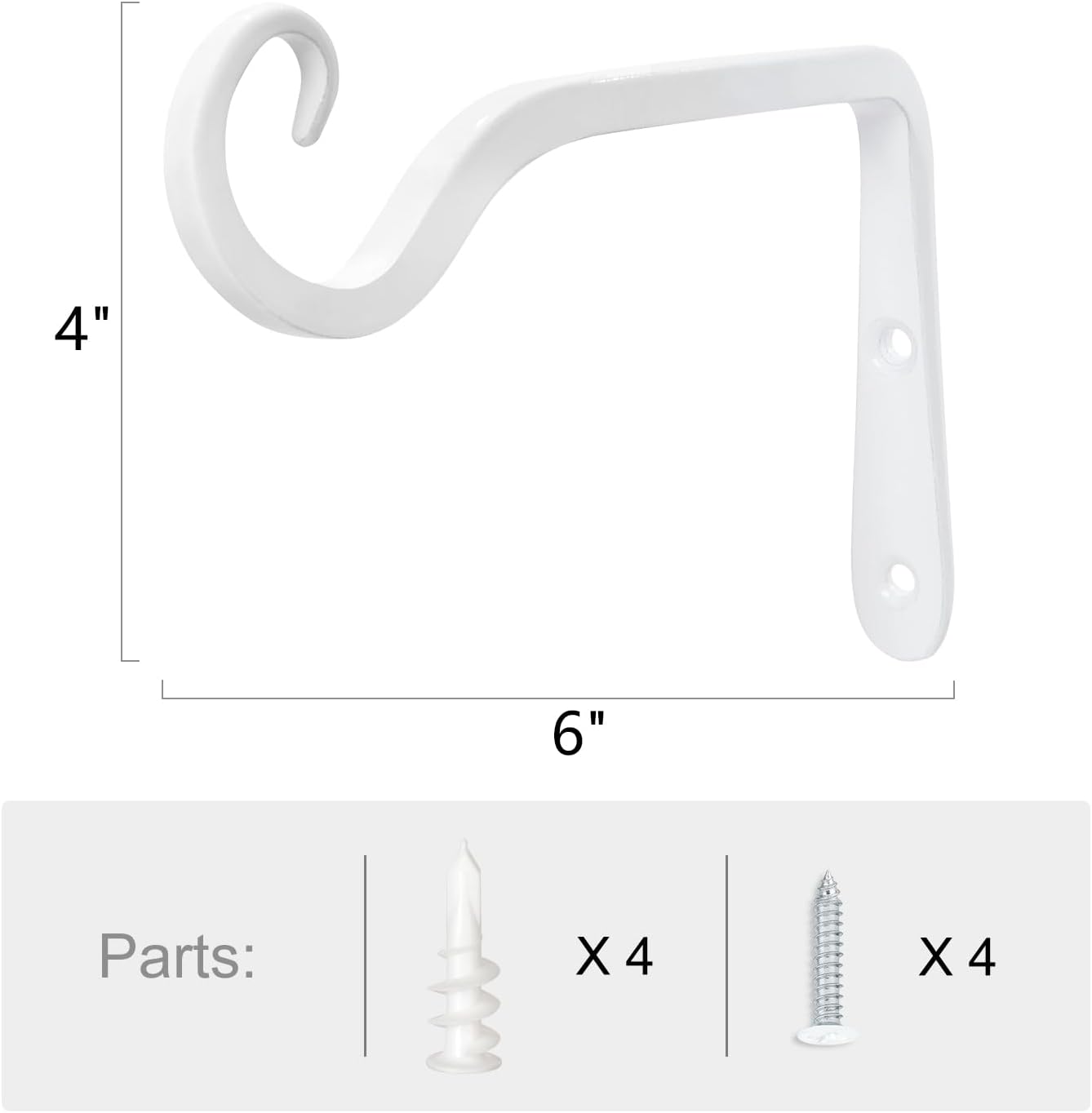 Wall Plant Hangers 2 Units, 6 Inch Hanging Plant Brackets Hooks For Indoor Outdoor Pots And Home Decor photo 3