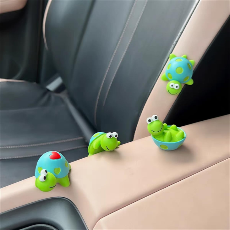 4 Pcs Mini Resin Tortoise Figurines, Cute Car Dashboard Decor  Funny Rearview Mirror Ornaments, Fairy Garden Landscape Decor, Unique Gift For Pet Lovers Green Turtle photo 7