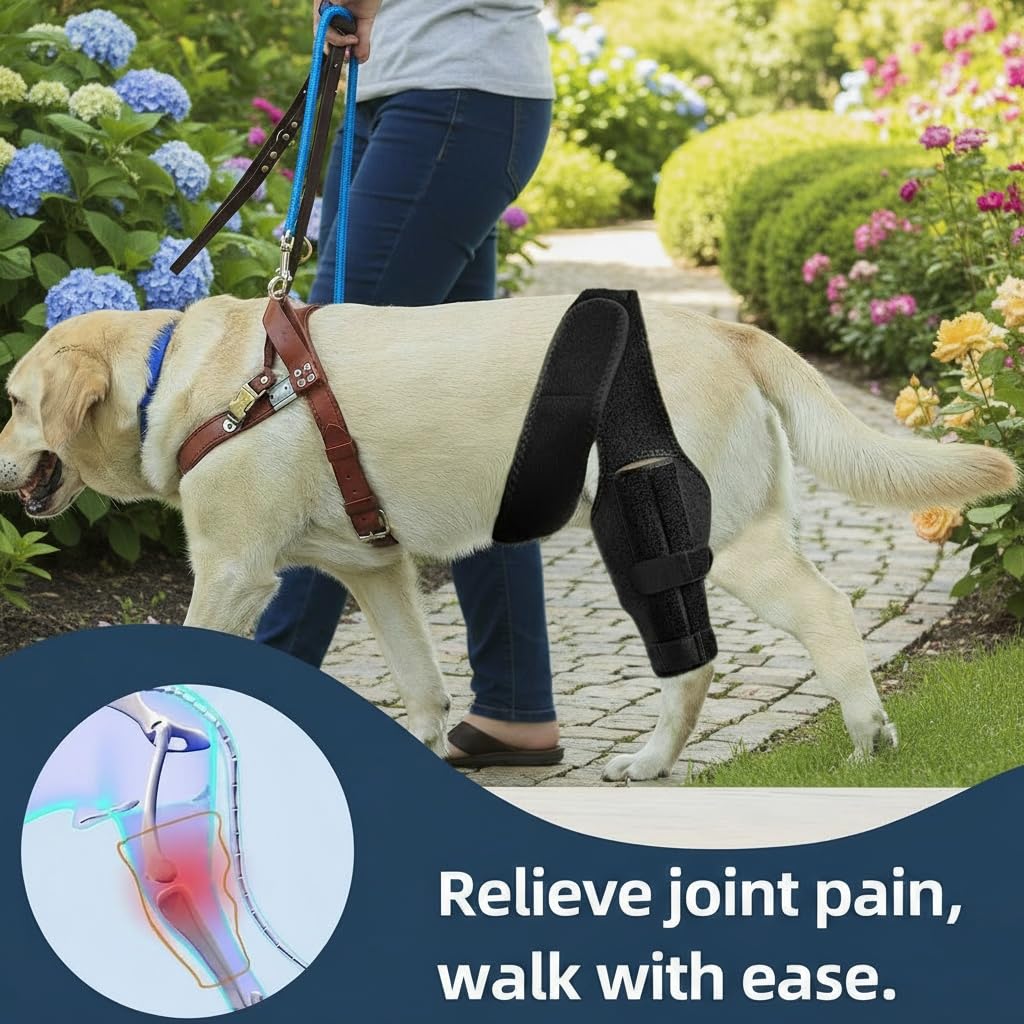 Dog Knee Brace For Torn ACL Hind Leg, Comfortable And Adjustable Support Brace With Two Stabilizer, Dog Leg Braces For Back Leg With Extra Support, Arthritis Relief And Surgery Recovery photo 5