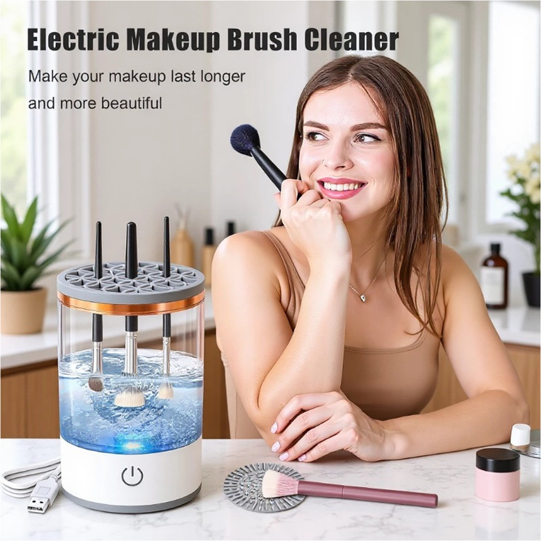 Electric Makeup Brush Cleaner Machine Portable Automatic USB Brush Cleaning Tool photo 6