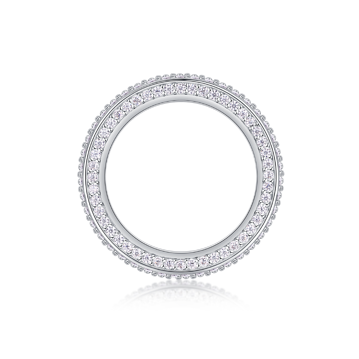S925 Silver 3.6g Platinum Plated Moissanite Ring, 4.0mm 164pcs D VVS1 Eternity Band, GRA Certified US 5-9 photo 8