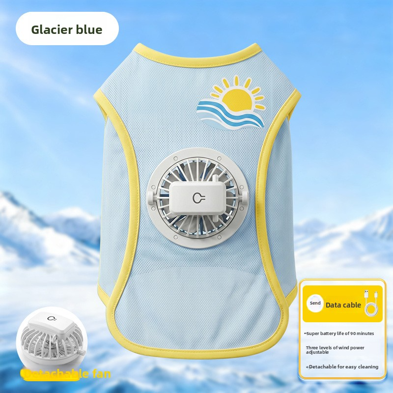 Summer Sun Protection Dog Vest With Built-in Fan, Thin & Breathable Pet Clothes For Small And Medium Dogs photo 7