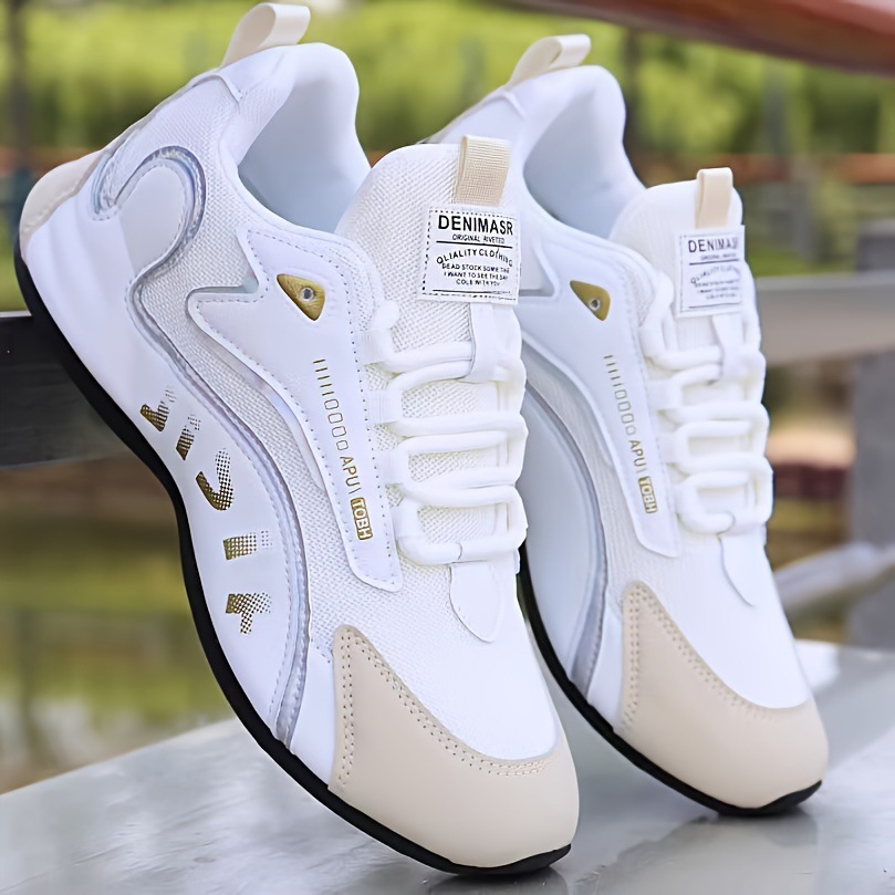 Fashion Colorblock Lace-up Sneakers For Men Breathable Low-top Dad Shoes Running Walking Sports Shoes photo 2