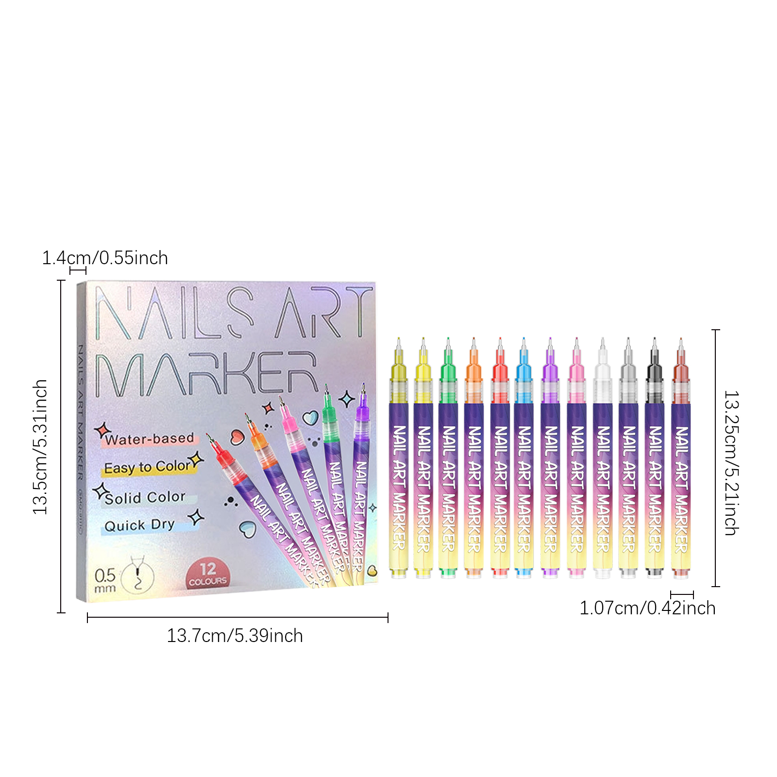 DIY Nail Painting Pen 12pc 1box photo 8