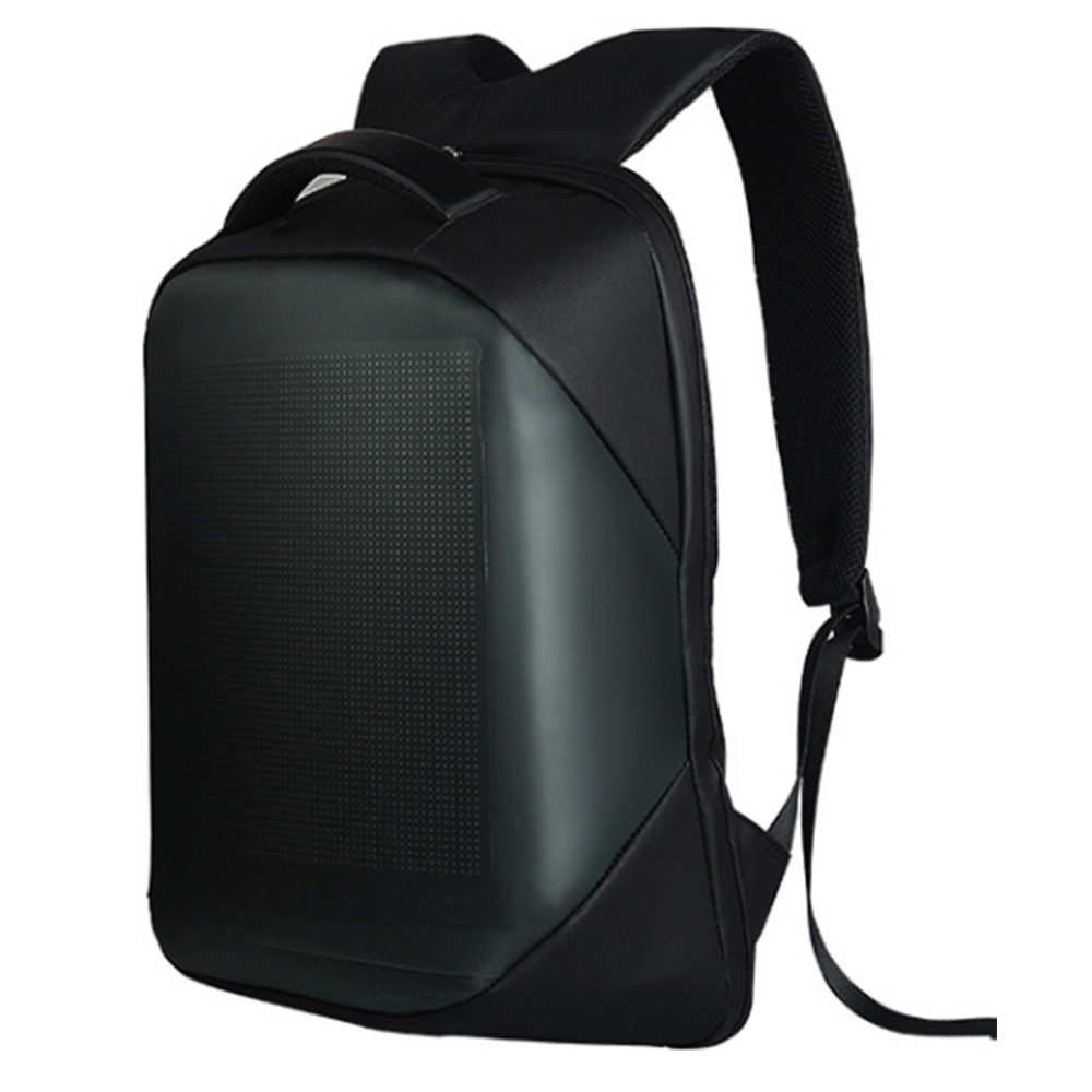 Regular LED Backpack Cycling & Hiking Bag DIY Text Animation Polyester Material Hot Sale - Black With WiFi photo 1