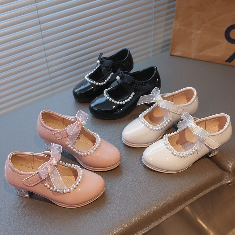 2026 Summer New Girls Block Heel Princess Shoes, Stylish Kids Loafers, Versatile Leather Dress Shoes For Little Girls photo 3