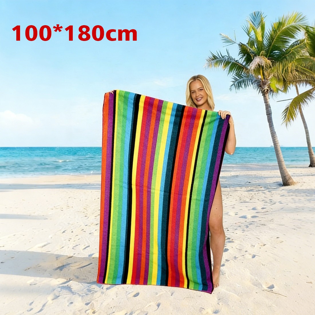 Travel Towel Striped Extra Large Microfibre Lightweight Beach Towel Quick Dry photo 3