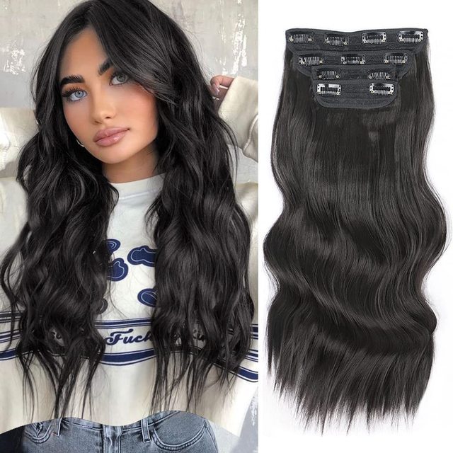 Women's Long Wig Water Ripple Hair Extension Piece 4-piece Set photo 5