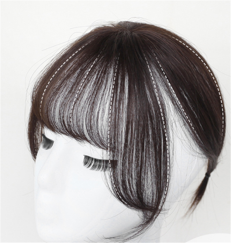 Real Hair Wig Mechanism 3D Air Bangs Wig photo 3