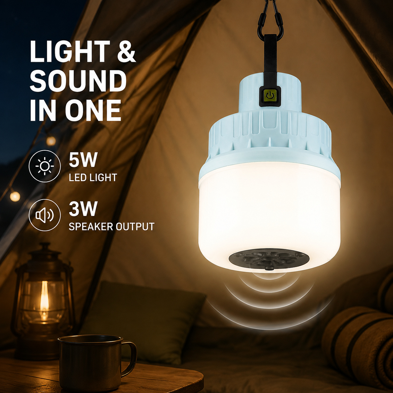 D42 1 Camping Lantern 1800mAh Type C For Outdoor Factory Supply Solar Powered 1x 18650 photo 5