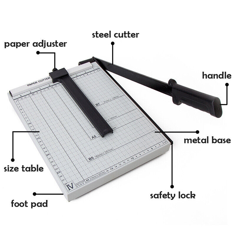 Premium Metal Paper Cutter Size A4 To B7 Guillotine Trimmer Knife Photo Cut photo 8