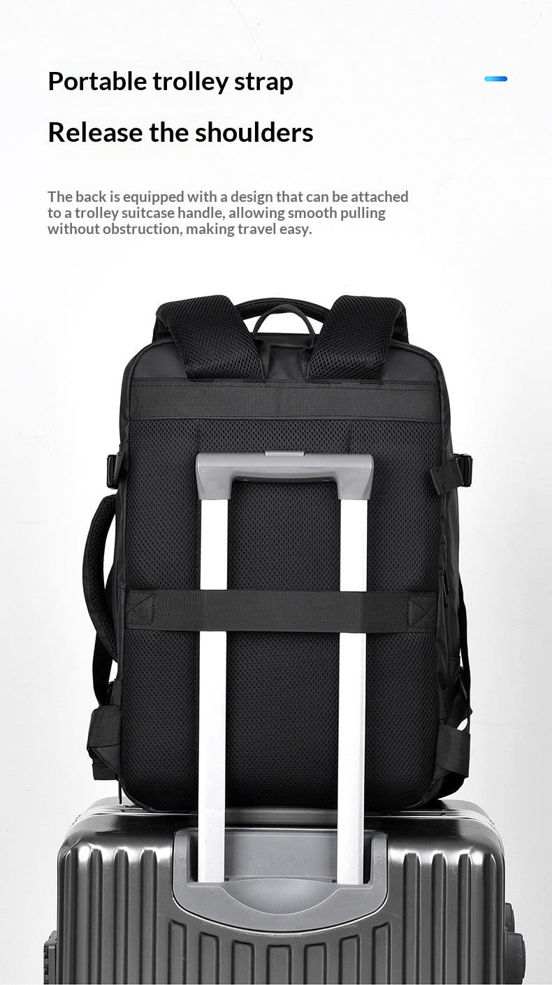 Minimally Designed Men's Business Backpack With A High-end Feel For Business Trips, Large Capacity Travel Backpack, Computer Bag, Backpack - Black photo 8