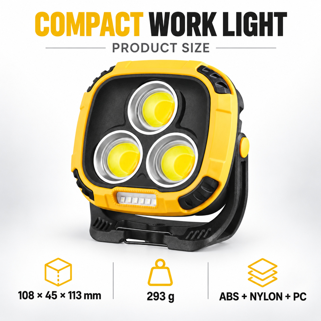 Rechargeable Magnetic Battery Display Type C LED Work Light Base Hanging W891 1 Adjustable Stand photo 6