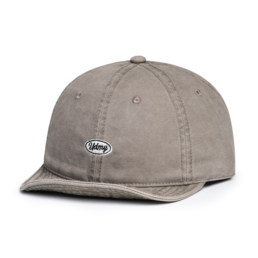 Japanese-style Minimalist Washed And Distressed Soft Brimmed Baseball Cap With Vintage Round Logo And Short Brim For Casual Sun Protection photo 4