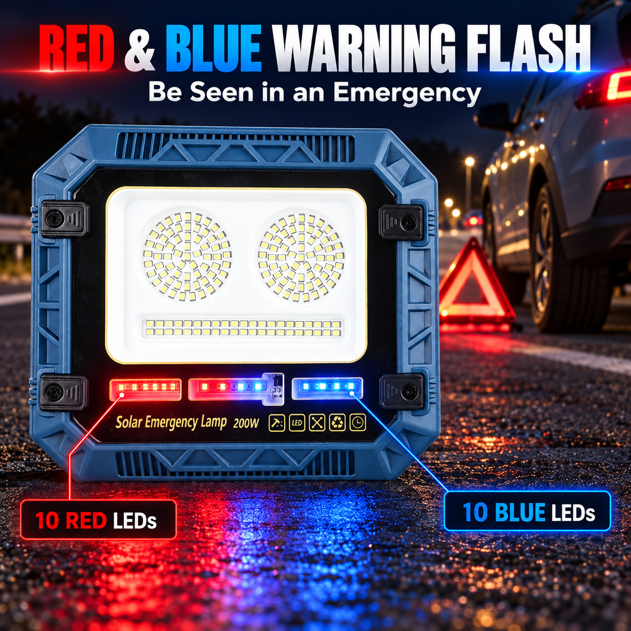 Solar Powered Rechargeable Battery Display 18650 W8115 2 7W LED Flood Light Remote Control Work photo 6