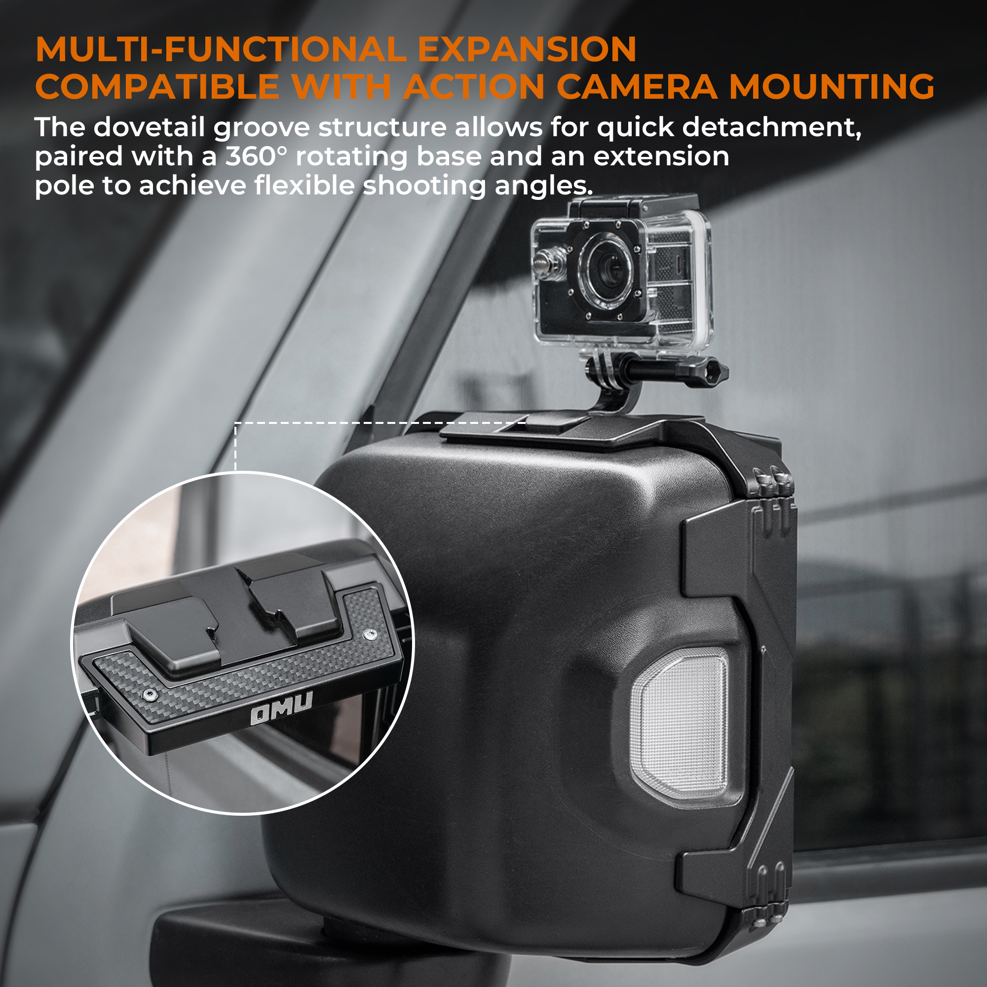 Mirror Rain Shield Frame For 2018-2025 Wrangler JL & 2020-2025Wrangler Gladiator photo 3