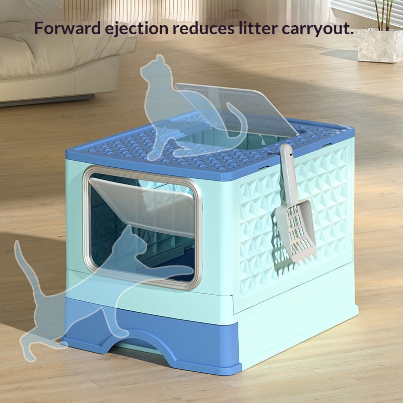 Extra-large Fully Enclosed Drawer-Type Foldable Cat Litter Box photo 4