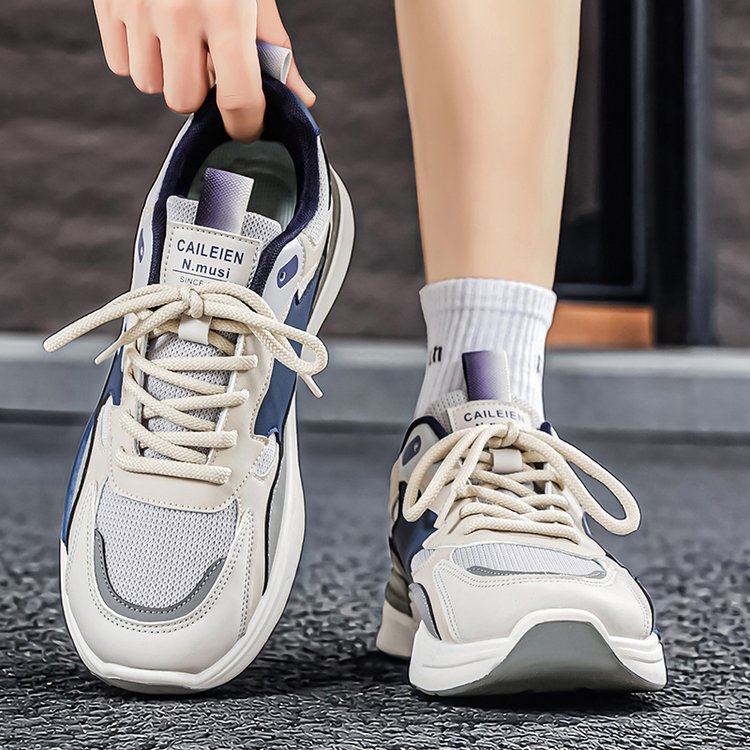 Men's 2026 Summer New Korean Style Breathable Mesh Dad Shoes, Versatile Thick Sole Non-Slip Sports Casual Sneakers photo 2