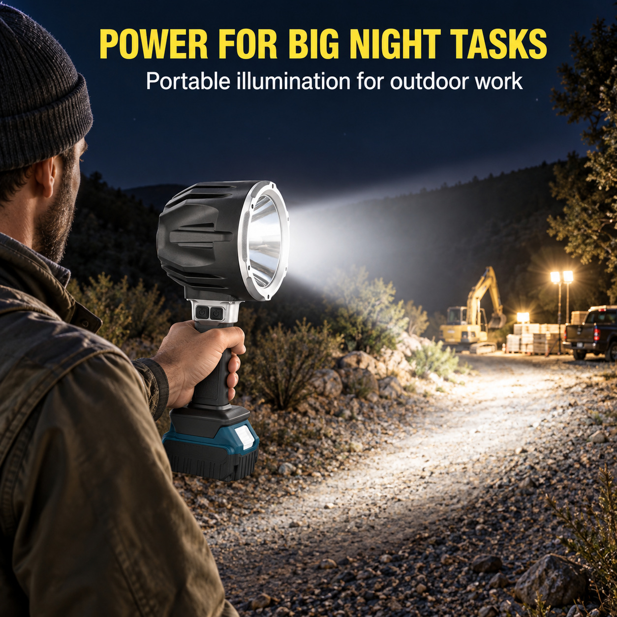 Rechargeable Type C COB LED Work Light 15000mAh W5219A 1600LM Flashlight 6500mAh Battery 3 Hour photo 4