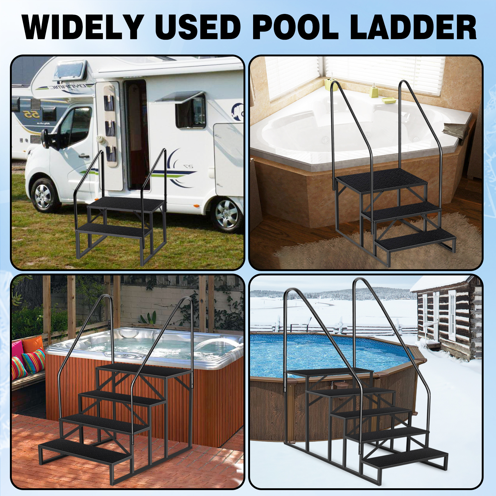 2-level Ladder With Handrails, Two Handrails -TEMU Can Only Be Picked Up- Shipped From Non EBay Certified Warehouse photo 3